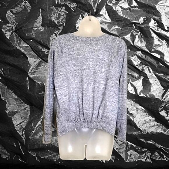 SWEATER, Crop Tie  by Allison Joy Women's Heather GRAY Pullover Size Small - Picture 5 of 8